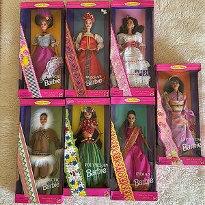 Mattel Barbie Dolls of the World Collection (1995) set of 7